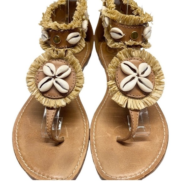 ⭐️Tory Burch T Strap Ankle Shells Sandals⭐️ - Picture 2 of 9